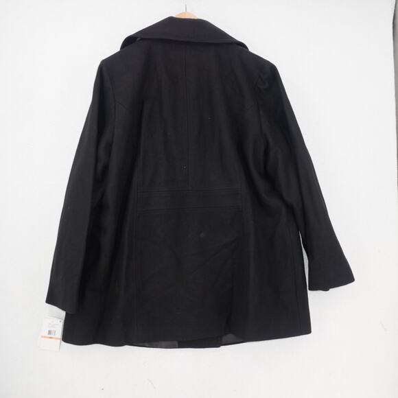 NEW London Fog Women's 2X Gray Wool Blend Pea Coat Women's 1X With Scarf - Picture 10 of 12